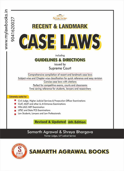 Pariksha Manthan's Recent & Landmark Case Laws by Samarth Agrawal & Shreya Bhargava, 6th Edition, Guidelines & Directions by Supreme Court