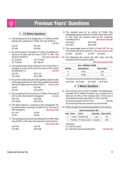 Arihant ICSE Question Bank Class 10 Mathematics For Board Exam 2027 | 26 Years Chapterwise & Topicwise PYQs (2026–2001) with Detailed Step-by-Step Solutions, Examiner's Comments,Tips & 3 Sample Papers