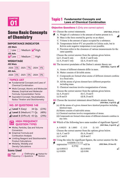 Arihant 49 Years JEE Advanced (1978–2026) & 25 Years JEE Main (2002–2026) Chemistry PYQ Book | Chapterwise, Topicwise & Levelwise Previous Year Questions | 3-Level Practice, High Frequency Questions