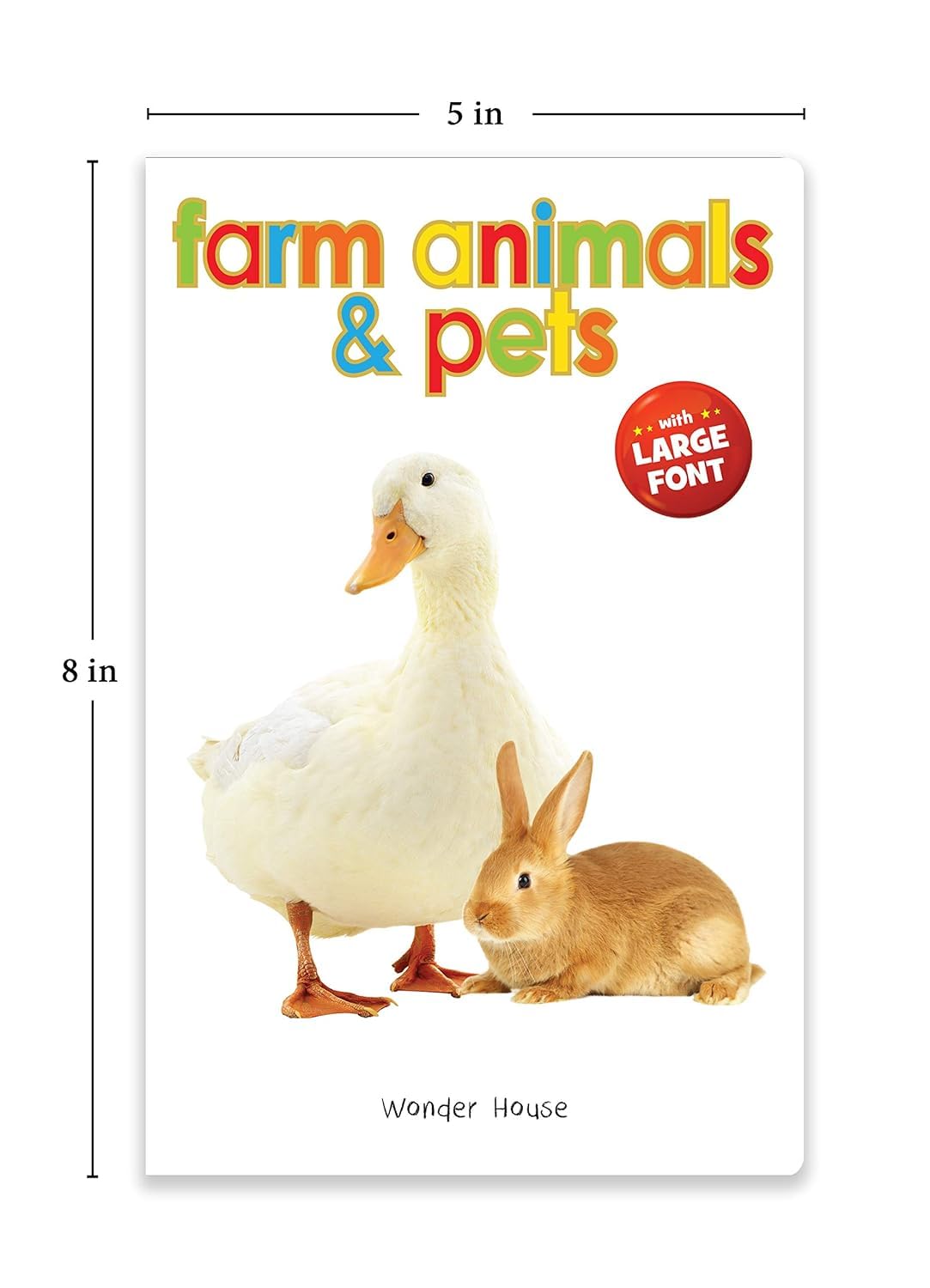 Farm Animals & Pets For Kids | Large Font | Ages 0–5 Years | Early Learning | Board Book | Animal Vocabulary Building | Cows | Dogs | Cats | Bright Pictures | Toddlers | Preschoolers | Latest Edition