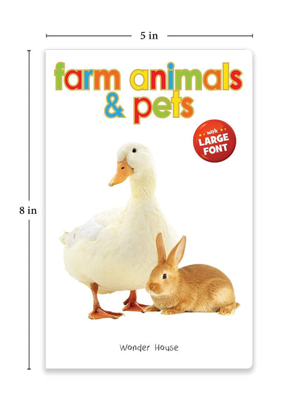 Farm Animals & Pets For Kids | Large Font | Ages 0–5 Years | Early Learning | Board Book | Animal Vocabulary Building | Cows | Dogs | Cats | Bright Pictures | Toddlers | Preschoolers | Latest Edition