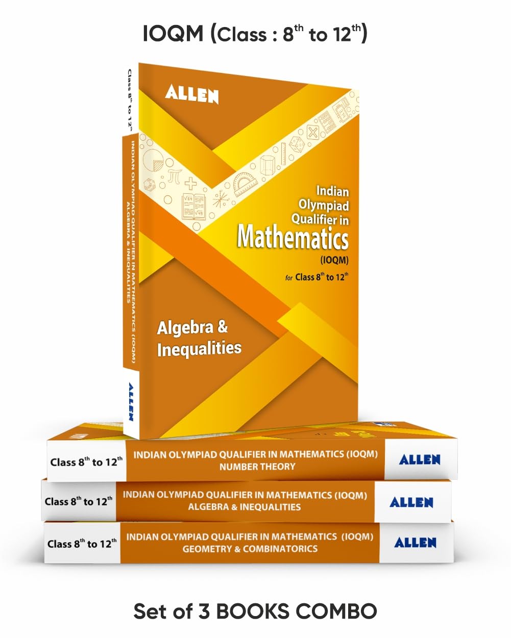Indian Olympiad Qualifier in Mathematics (IOQM/ PRE-RMO) Book Part 1 & 2 with Solutions for Class 8 to 12 (Set of 3 Books Combo) by ALLEN