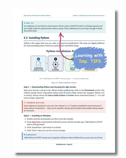 Data Science with Python for Indian Students | Beginner-Friendly Guide to Data Science | Python, Data Analysis, Statistics, Visualization & Machine Learning