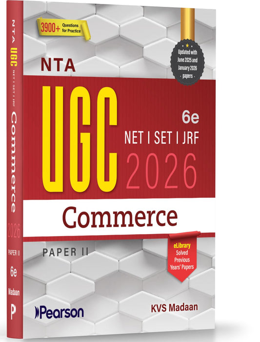 Pearson NTA UGC NET Commerce Paper 2 2026 6th Edition | For NET/SET/JRF | Solved 2025–26 Papers, Business, Accounting, Finance, Marketing & PYQs (UGC preparation series 2026)