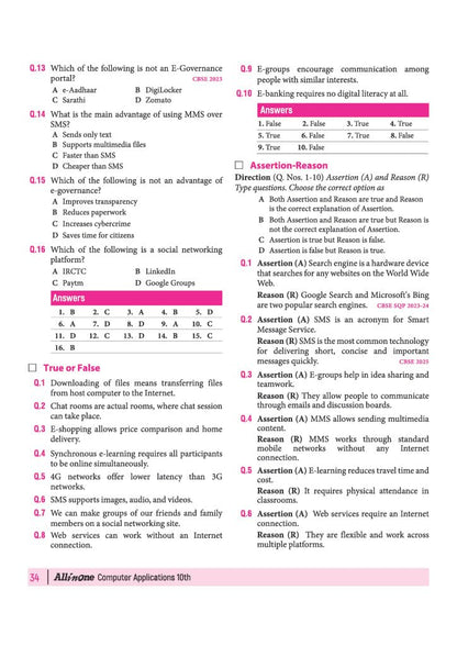 Arihant All in One Computer Application Class 10 for CBSE Exam 2026-27 | NCERT Based Complete Theory, Practice Exercises, CBQs, A-R, Sample Papers & Mind Maps | Revised Edition as per Latest Syllabus