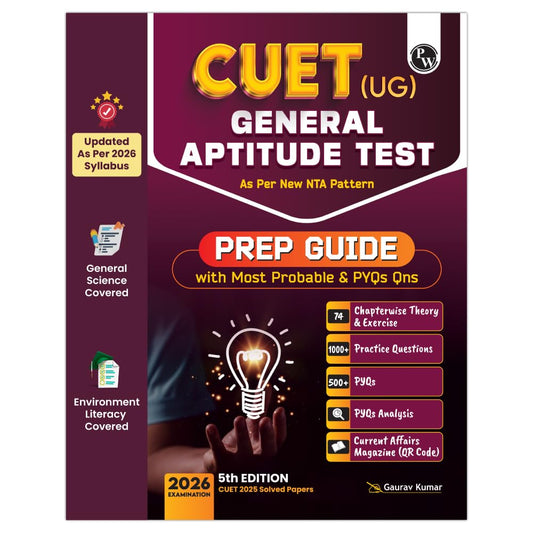 PW CUET UG Entrance Exam Books 2026 – General Test | Chapterwise & Topicwise Theory + Exercises | PYQ (2025–2022) | Most Probable MCQs Question Bank | Mock Tests | Based on Latest NTA Pattern