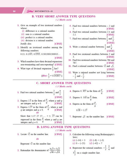 Golden Mathematics Study Material Based on New NCERT Ganita Manjari for Class 9 | CBSE 2027 Exams (Part-1) | Topicwise Theory with Examples | Solved NCERT Exercises | Sample Papers | Objective Q Bank
