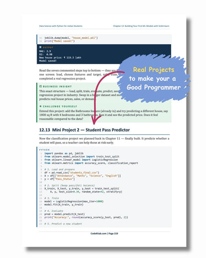 Data Science with Python for Indian Students | Beginner-Friendly Guide to Data Science | Python, Data Analysis, Statistics, Visualization & Machine Learning