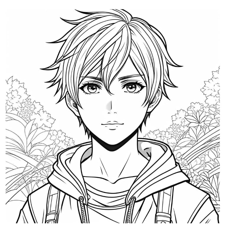 Cute Anime Coloring Book, Mind Relaxing