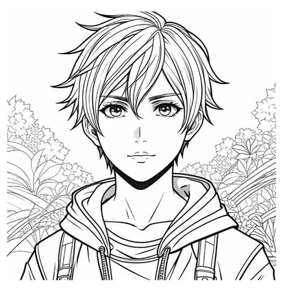 Cute Anime Coloring Book, Mind Relaxing