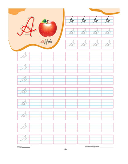 InIkao Cursive Writing Book on Capital & Small Letters for Kids Age 3+ Years | Trace and Write Handwriting Practice Workbook on English Alphabet Cursive Capital & Small Letters