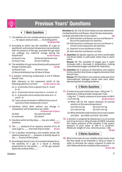 Arihant ISC Question Bank Class 12 Chemistry For Board Exam 2027 | 26 Years Chapterwise & Topicwise PYQs (2026–2001) with Detailed Step-by-Step Solutions, Examiner's Comments, Tips & 3 Sample Papers