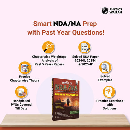 PW Shaurya NDA Book 2026 – NDA/NA General Knowledge | Latest 2025 Solved Paper | Geography, History, Economics, Political Science | Chapterwise Theory, PYQs, Practice Exercises