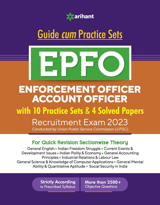 EPFO (Enforcement Offier) Account Officer 2023 Exam Guide book cover