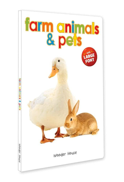Farm Animals & Pets For Kids | Large Font | Ages 0–5 Years | Early Learning | Board Book | Animal Vocabulary Building | Cows | Dogs | Cats | Bright Pictures | Toddlers | Preschoolers | Latest Edition