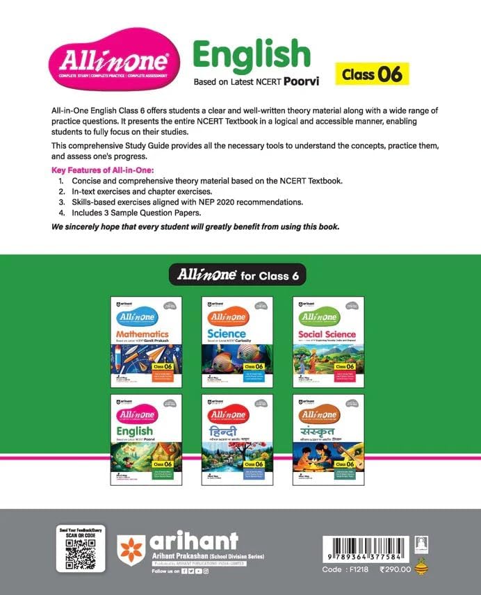 All In One English Class 6th Based On Latest NCERT For CBSE Exams 2025 | Mind map | All type of Questions, MCQs, Extract Based, VSA, SA & LA