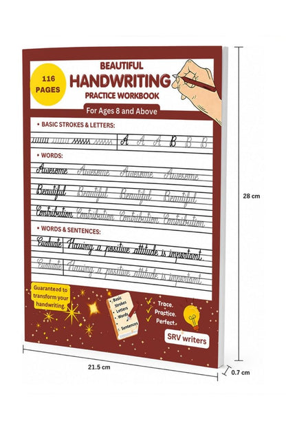 Beautiful Handwriting Practice Workbook: Trace and Practice Handwriting for Ages 8 and Above