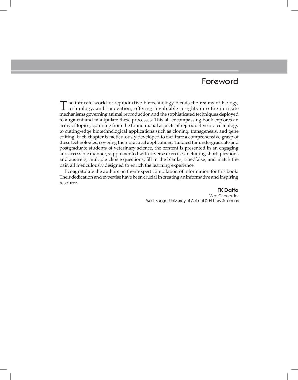Applied Veterinary Reproductive Biotechnology (PB - 2026)