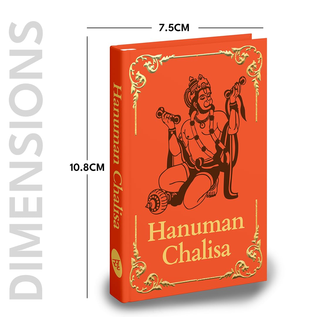 Hanuman Chalisa: Premium Hardback pocket book (English and Hindi), Hanuman ji ki Aarti, Bajrang Baan, Hindu Gods, Divine gift for daily chanting