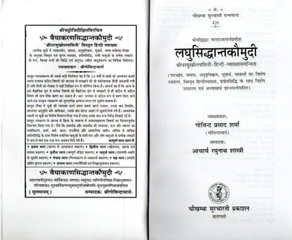 Laghu Siddhanta Kaumudi (sanskrit & hindi Translation)