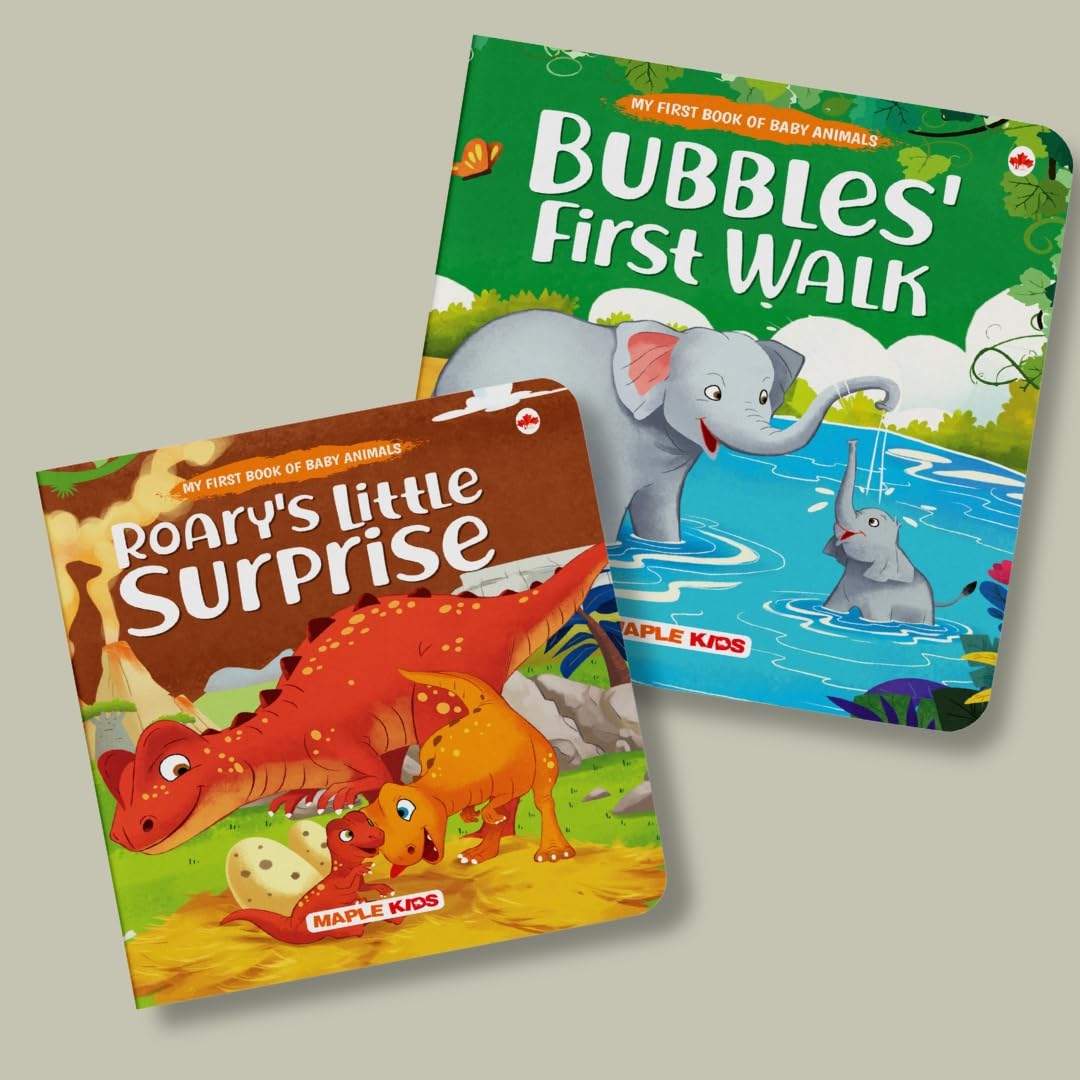 Story Books for Kids - Baby Animal Stories (Set of 4 Books) (Illustrated) - Board Book - Bedtime Stories - Age 2+ Years - Bao Goes Exploring, Pingo ... Aloud to Infants, Toddlers - Hardbound Book