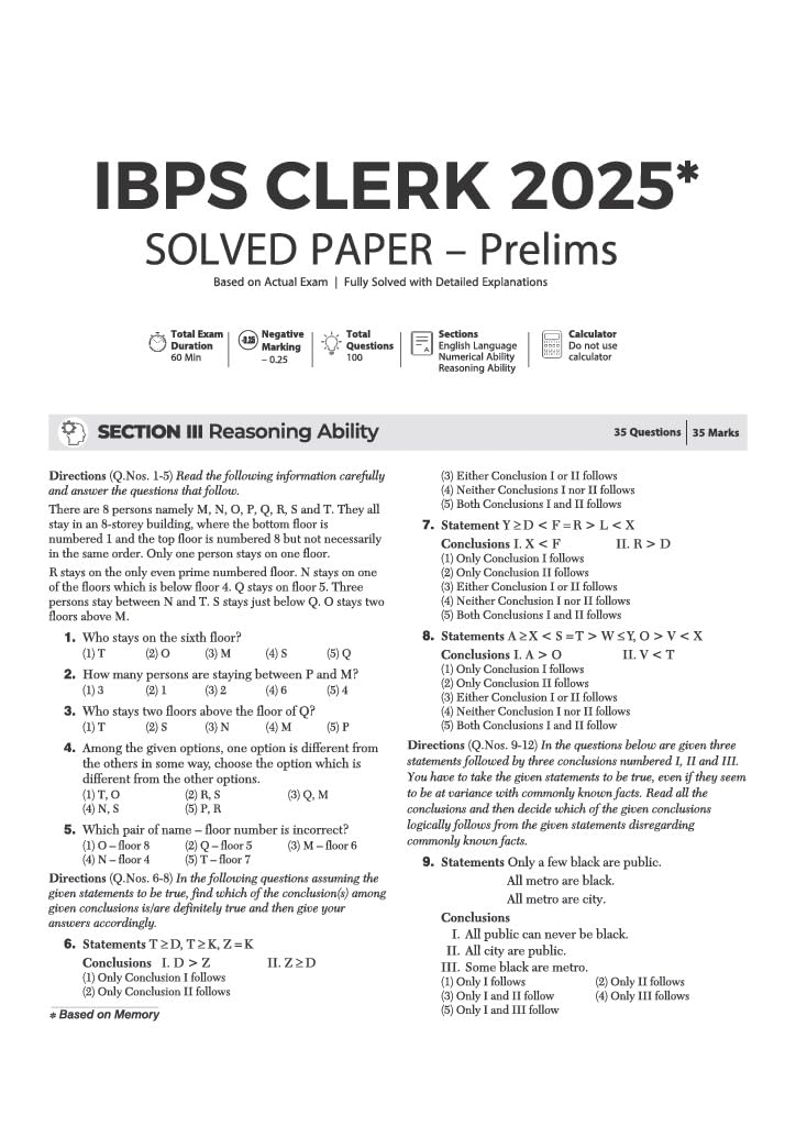Arihant IBPS Clerk Exam 2026 | 20 Solved Papers for Prelims & Mains | Based on Latest Exam Pattern | Smart Strategy & Alternate Methods | Chapterwise Questions with Difficulty Levels