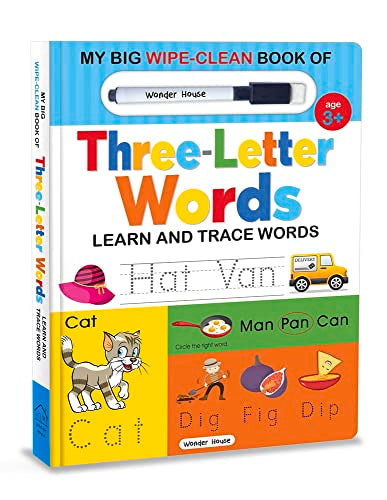 My Big Wipe And Clean Book of Three Letter Words for Kids : Learn And Trace Words book cover
