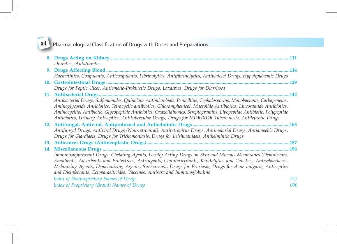 Pharmacological Classification of Drugs with Doses and Preparations, 7/E for MBBS Students & NEET PG | Ready Reckoner of Drug Classification Charts, Doses, Brand Names and Complimentary Drug Atlas: 1