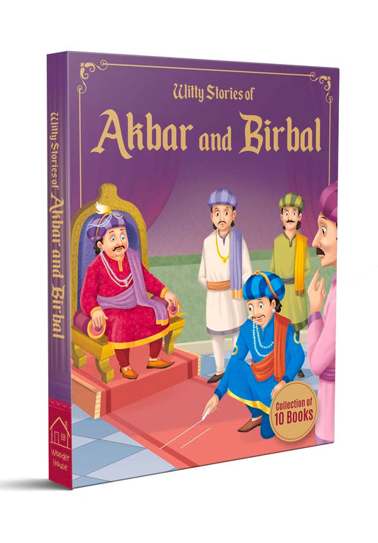 Witty Stories of Akbar and Birbal - Collection of 10 Books: Illustrated Humorous Stories For Kids book cover