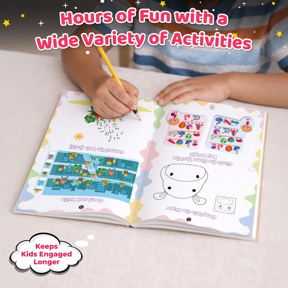 200+ Screen-Free Activities & Games Book For Kids 5+ Years Old | Mazes & Puzzles, Word Games, Crosswords, Patterns & Shapes, Logical Reasoning, Fun Brain Teasing Educational Activity Book For Toddlers