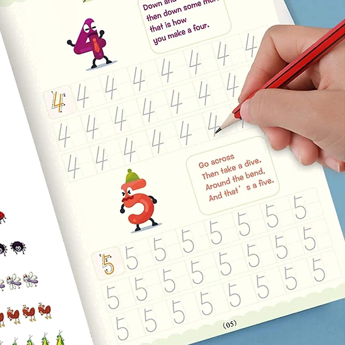 ZOQWEID Magic Practice Copybook (4 BOOK + 1 pen + 10 REFILL) Number Tracing Book for Preschoolers with Pen, Magic Calligraphy Copybook Set(19*13 CM) 2026: ENGLISH