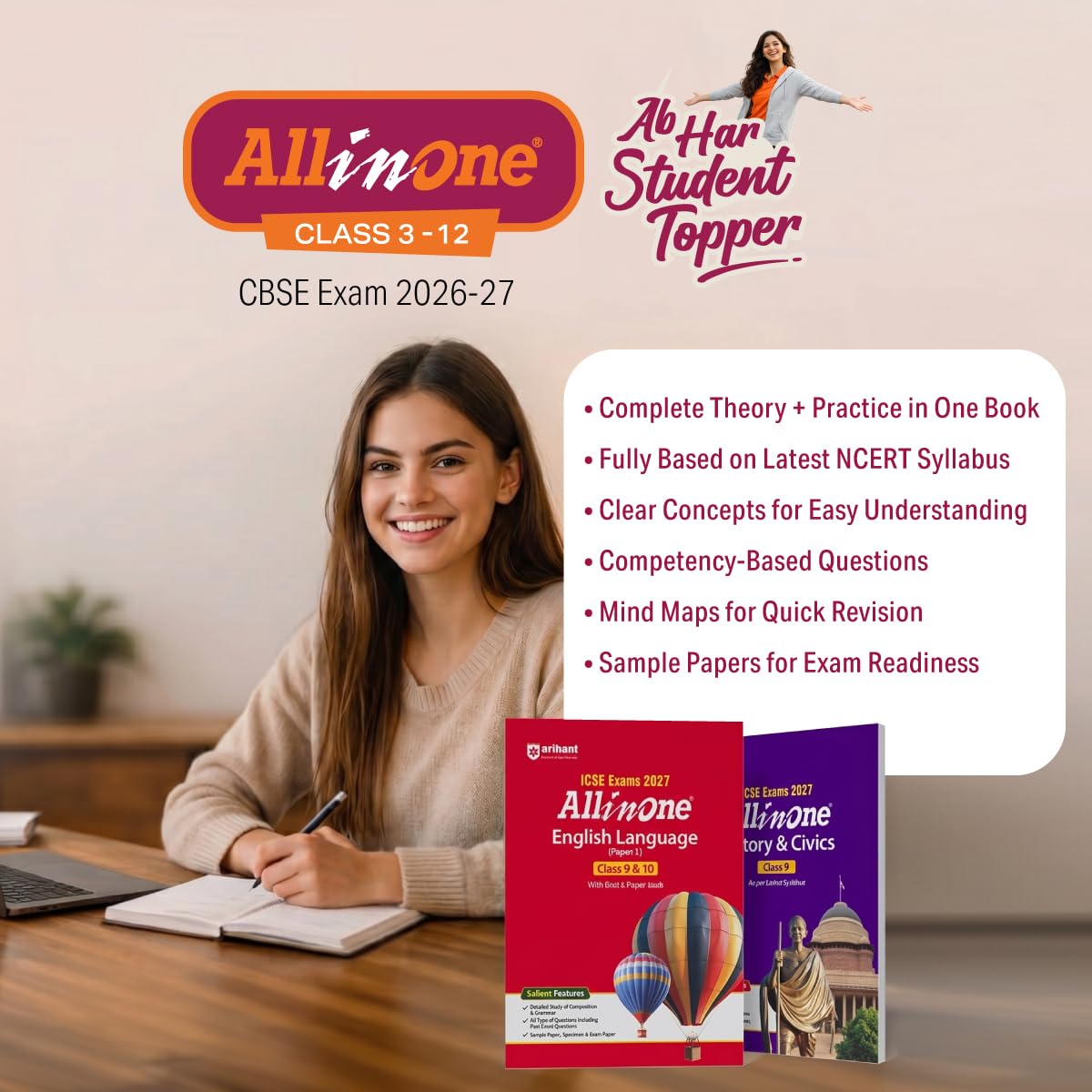 Arihant All in One English Core Class 12 for CBSE Exam 2026-27 | NCERT Based Complete Theory, Practice Exercises, CBQs, A-R, Sample Papers & Mind Maps | Revised Edition as per Latest Syllabus