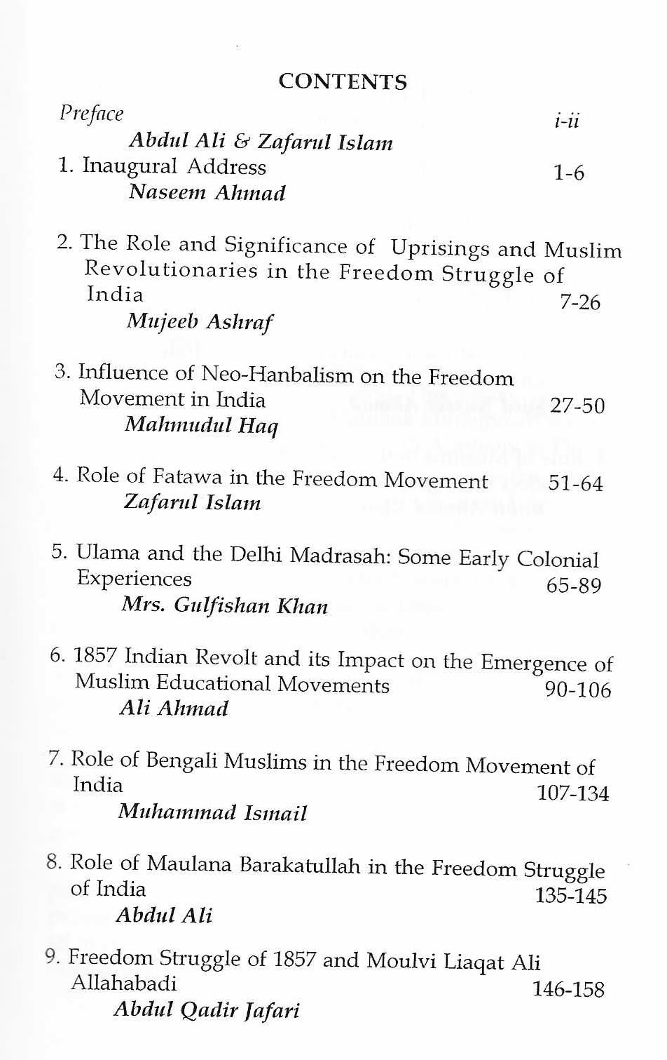 Role of Muslims in the Freedom Movement of India