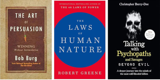 The Laws Of Human Nature + The Art Of Persuasion +Talking With Psychopaths And Savages Psychology & Influence Books Collection