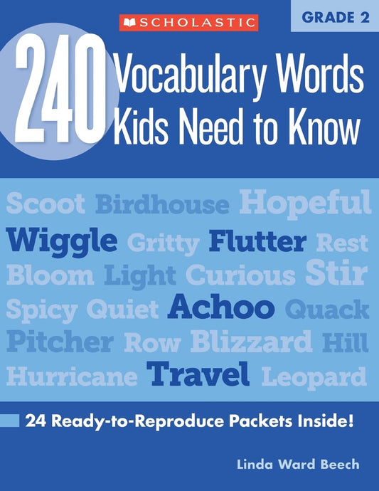 240 Vocabulary Words Kids Need to Know: Grade 2: 24 Ready-To-Reproduce Packets Inside! by Mela Ottaiano (Author) book cover