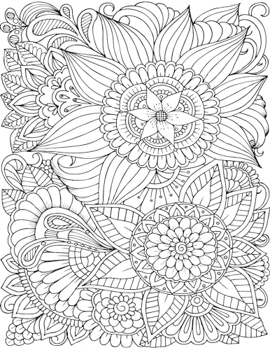 Flowers Adult Colouring Book for Relaxation & Mindfulness | Beautiful Floral Designs to Relieve Stress & Inspire Creativity with Colour