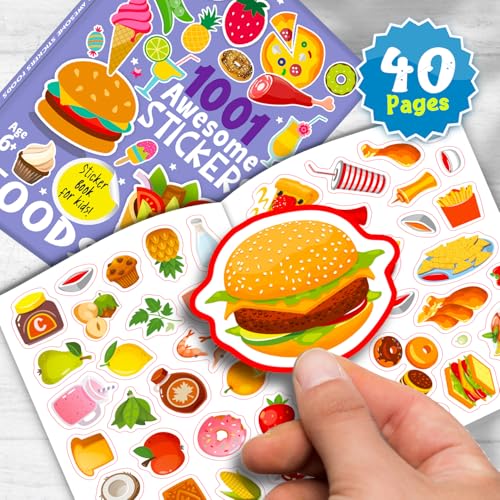 1001 Awesome Stickers Foods Book for Kids | Fun Food Stickers Activity Book | Learning & Creative Play (6+ Years)