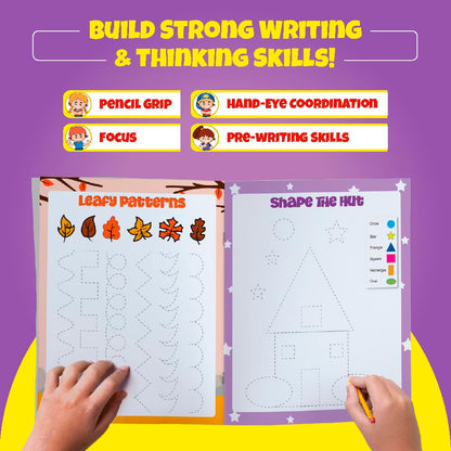 Set of 4 Writing Time Kids' First Pencil Control & Patterns Books, Capital Letters, Small Letters, Numbers, Patterns & Shapes, Hand Writing Practice ... Years (Set of 4 Pencil Control Pattern Book)