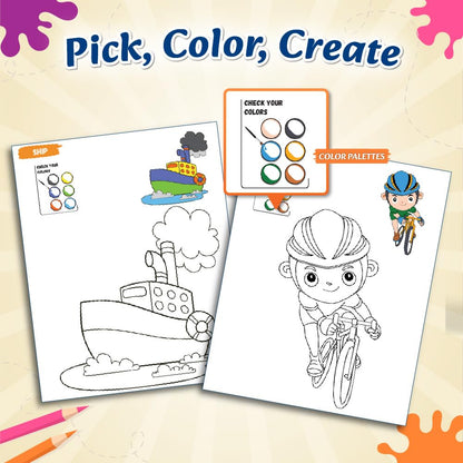 Set of 12 Colour Time Colouring Book for Kids, Fun Activity Book for Boys & Girls, Drawing Book for Kids 3-5 Years Old, Birthday & Return Gift