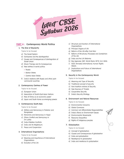 Arihant CBSE Political Science Class 12 Chapterwise Question Bank for Board Exam 2027 | Chapterwise PYQs with Revision Theory,Detailed Answers, Exam Tips & Sample Papers as per CBSE Syllabus & Pattern