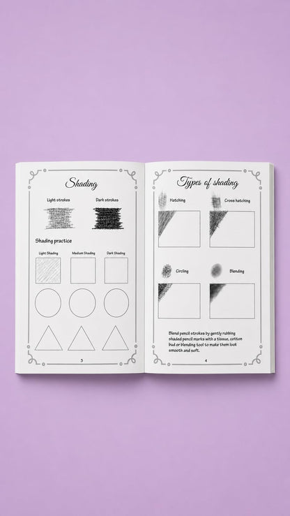 Learn Pencil Drawing Book, Step-by-Step Guide for Beginners, Shading and Blending, Ages 4+: 1 (Pencil Drawing beginner)