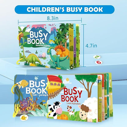 SHNMN Busy Book | Preschool Busy for Toddlers Kids/Children Activities | Quiet Book Alphabets, Animal, Shapes Learning | Kids Age 3-5 Years: 1 (Alphabet,Animal,Learning,Elementary Book)