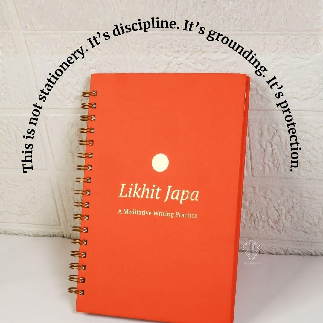 Vibha Designs Likhit Japa - Meditative Writing Practice Book | Mantra Writing Journal | 150 Pages | Premium Hardcover with Gold Detailing | Gift for ... Your Sadhna This Chaturmaas | 120 GSM Paper