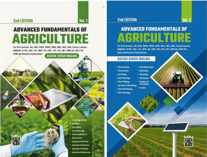 Advanced Fundamentals of Agriculture - Ashok Singh Malwa - Vol 1 and 2 - Combo Set of 2 Books - 2nd Edition - For 2026 Exams
