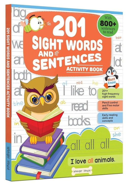 201 Sight Words And Sentence (With 800+ Sentences To Read): Activity Book For Children book cover