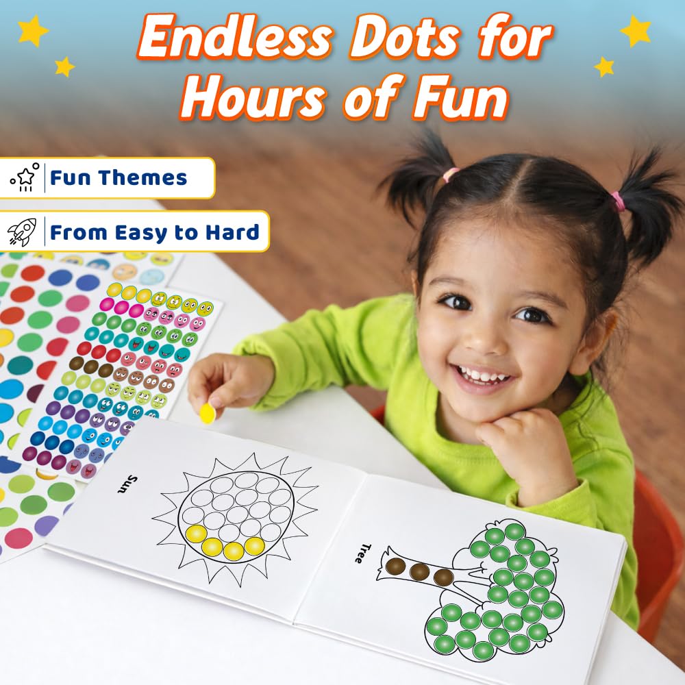 2000+ Dot Sticker Activity Book For 3+ Years Old Toddlers | Fun Sticker Set, Focus Builder, A to Z letters (Uppercase & Lowercase), Numbers 1-10 | Screen-Free Educational Activity For Kids