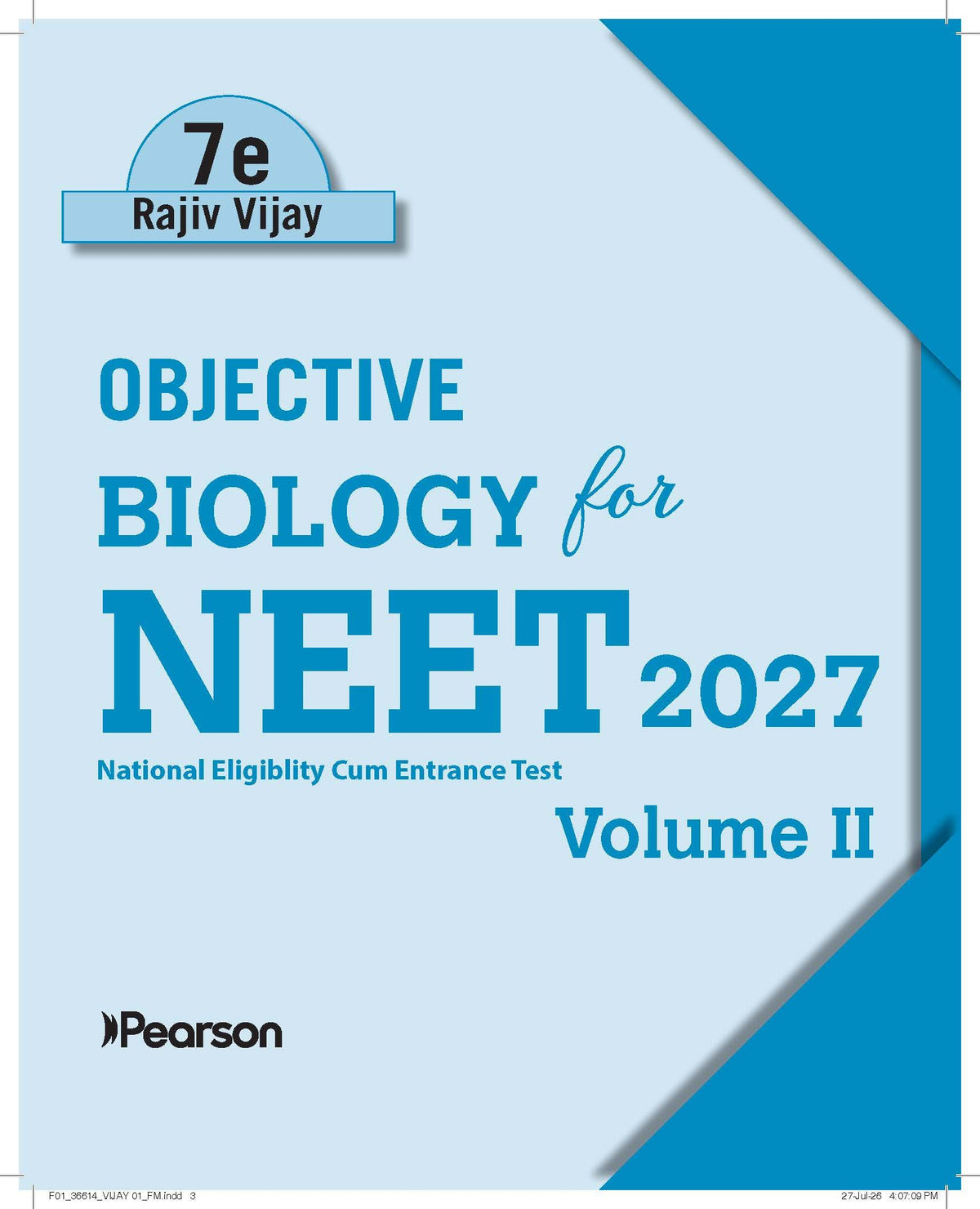 Pearson Objective Biology for NEET - Vol - II 2027 | Includes 2026 NEET cancelled paper & re exam paper | 9500 + MCQs| 2 mock test paper|NEET and NCERT curriculum