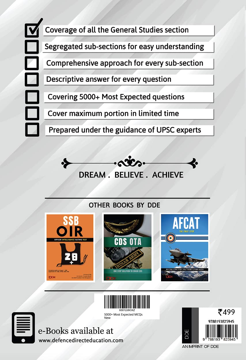 5000+ Most Expected MCQs | General Knowledge Questions with Explanation | Chapterwise General Studies for UPSC, NDA, CDS, AFCAT, SSC, Bank PO, RBI, ... Agniveer | GK Multiple Choice Question Bank