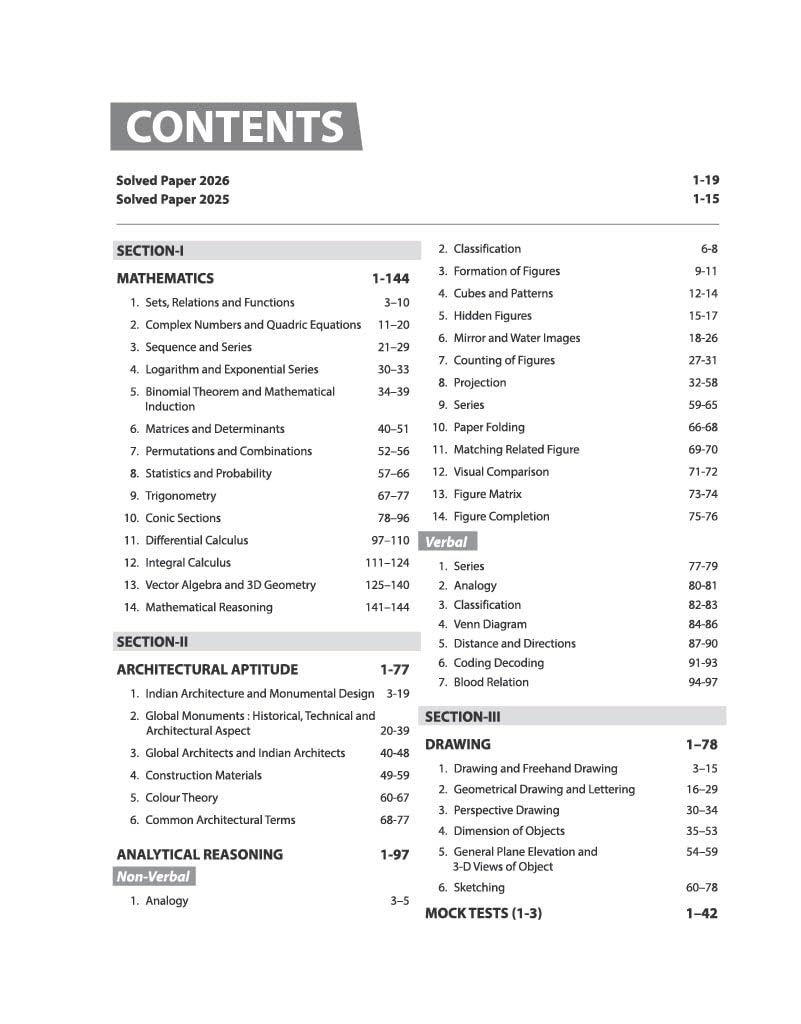 Arihant B.Arch Entrance Exam Guide 2027 for NATA & JEE (B.Arch) | Aptitude, Drawing & Mathematics | Chapterwise Theory, Practice Exercises, Authentic Questions & Solved Paper 2026