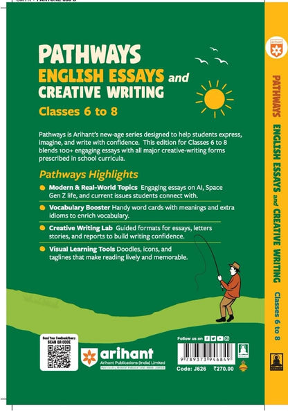 Arihant Pathways English Essays & Creative Writing for Classes 6–8 | 100+ Model Essays, Vocabulary Booster & Creative Writing Tasks | Improve School Writing, Grammar & Expression Skills